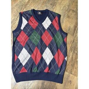 Vintage Men's Size Xl Red Ape V-neck Sweater Vest Preppy